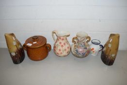 VARIOUS VASES, RABBIT SHAPED ORNAMENTS ETC