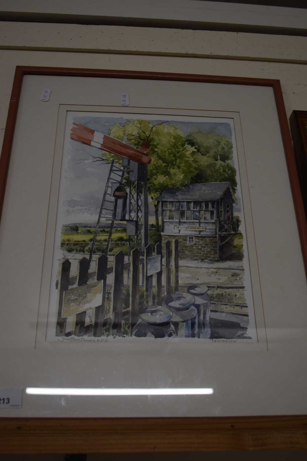 GEOFFREY DUNN, STUDY OF SIGNALS AT TENTERDEN, SIGNED IN PENCIL, F/G