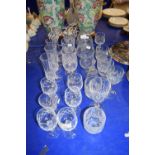 QUANTITY OF MODERN CLEAR DRINKING GLASSES