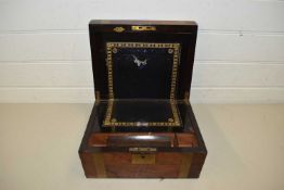 VICTORIAN BRASS BOUND WRITING BOX (REQUIRING SOME RENOVATION)