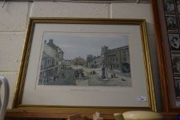 COLOURED PRINT - FAKENHAM MARKET PLACE