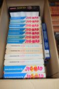 ONE BOX OF WADDINGTONS JIG-MAP JIGSAW PUZZLES AND OTHERS