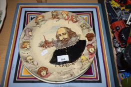 MIXED DECORATED PLATES TO INCLUDE ROYAL DOULTON SHAKESPEARE AND THE HUNTING MAN, PLUS A