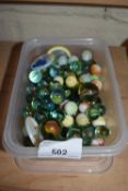 QUANTITY OF GLASS MARBLES