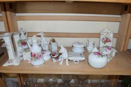 VARIOUS ROSE DECORATED DRESSING TABLE AND OTHER CHINA WARES