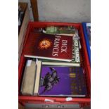 ONE BOX OF MIXED BOOKS - DICK FRANCIS, JOHN FRANCOME ETC