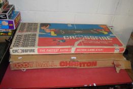 VINTAGE CROSSFIRE GAME AND A CHARTON TABLE FOOTBALL GAME (NOT CHECKED FOR COMPLETENESS)