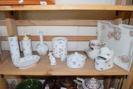 ST MICHAEL ROSE DECORATED DRESSING TABLE CHINA WARES PLUS FURTHER SHAVING MUGS AND OTHER ITEMS