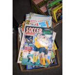 ONE BOX OF FOOTBALL PROGRAMMES TO INCLUDE LEICESTER CITY, WOLVES, ARSENAL ETC PLUS QUANTITY OF