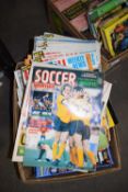 ONE BOX OF FOOTBALL PROGRAMMES TO INCLUDE LEICESTER CITY, WOLVES, ARSENAL ETC PLUS QUANTITY OF