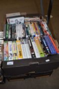 TWO BOXES OF VIDEOS AND DVDS