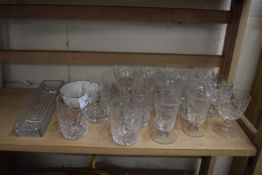 VARIOUS MIXED MODERN CUT GLASS DRINKING GLASSES