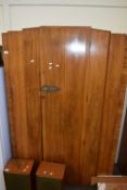 WALNUT VENEERED SINGLE DOOR WARDROBE