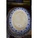 FOUR MIXED OVAL MEAT PLATES
