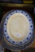 FOUR MIXED OVAL MEAT PLATES