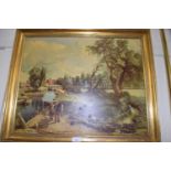 AFTER JOHN CONSTABLE, 'FLATFORD MILL', COLOURED PRINT, GILT FRAMED