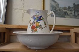 CROFT FLORAL DECORATED WASH BOWL AND JUG