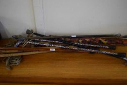 QUANTITY OF WALKING STICKS, UMBRELLA ETC