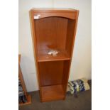 MODERN NARROW LIGHT WOOD SHELF CABINET