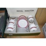 BOXED PART ROYAL DOULTON TEA SET IN THE 'MINUET' PATTERN