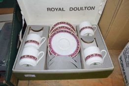 BOXED PART ROYAL DOULTON TEA SET IN THE 'MINUET' PATTERN