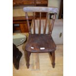 VICTORIAN ELM SEATED CHILD'S CHAIR