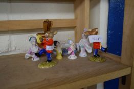 MIXED LOT COMPRISING ROYAL DOULTON BUNNIKINS MODEL 'DRUM MAJOR' BUNNIKINS AND 'CYMBALS' BUNNIKINS,