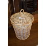 WICKER LAUNDRY BASKET AND A FURTHER WASTE PAPER BASKET (2)