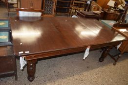 EARLY 20TH CENTURY MAHOGANY AND SLATE BED COMBINATION POOL TABLE AND DINING TABLE ON HEAVY TURNED