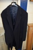 DARK BLUE WOOL AND CASHMERE GENTS OVERCOAT