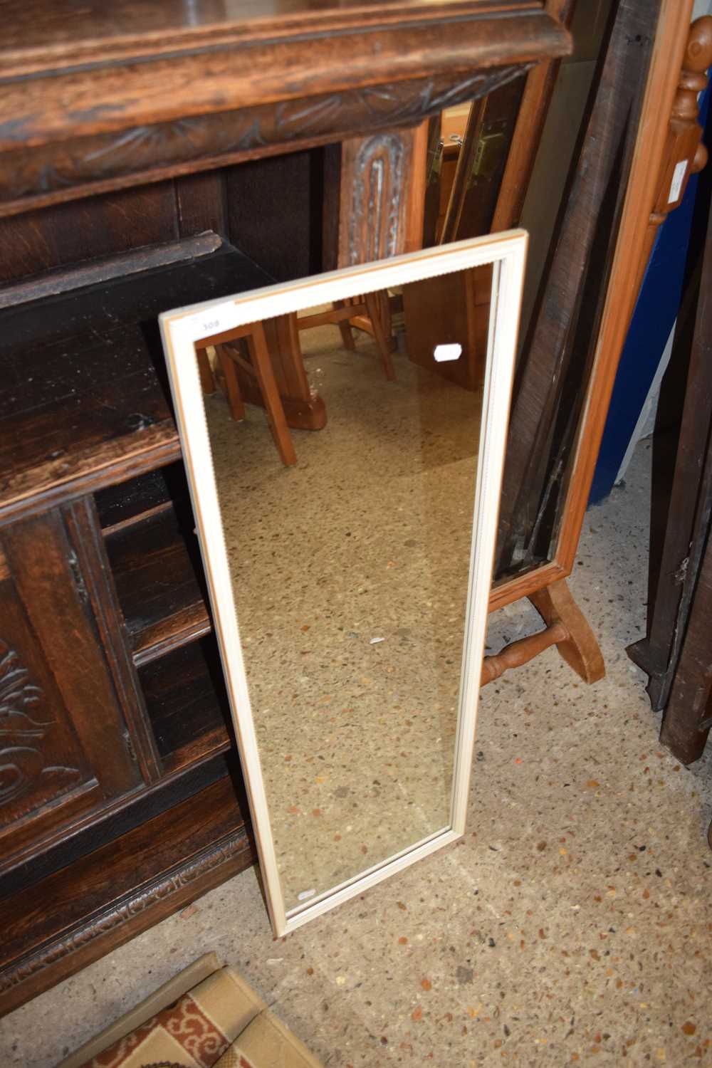 NARROW WALL MIRROR IN WHITE PAINTED FRAME