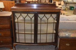 EDWARDIAN MAHOGANY BOW FRONT CHINA DISPLAY CABINET