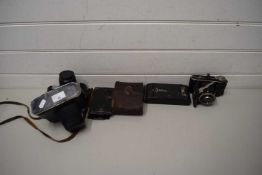 VINTAGE CAMERAS TO INCLUDE A ZENIT-E, A LISETTE AND A VINTAGE KODAK PLUS ACCESSORIES