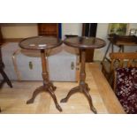 PAIR OF MAHOGANY WINE TABLES