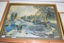 AFTER JOHN CONSTABLE, COLOURED PRINT, GILT FRAMED