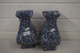 PAIR OF TILL & SONS FLORAL DECORATED VASES