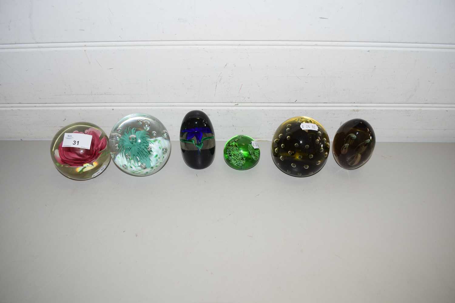 SIX MODERN PAPERWEIGHTS