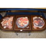 TWIN PEDESTAL COFFEE TABLE WITH DECOUPAGE FINISH TOP