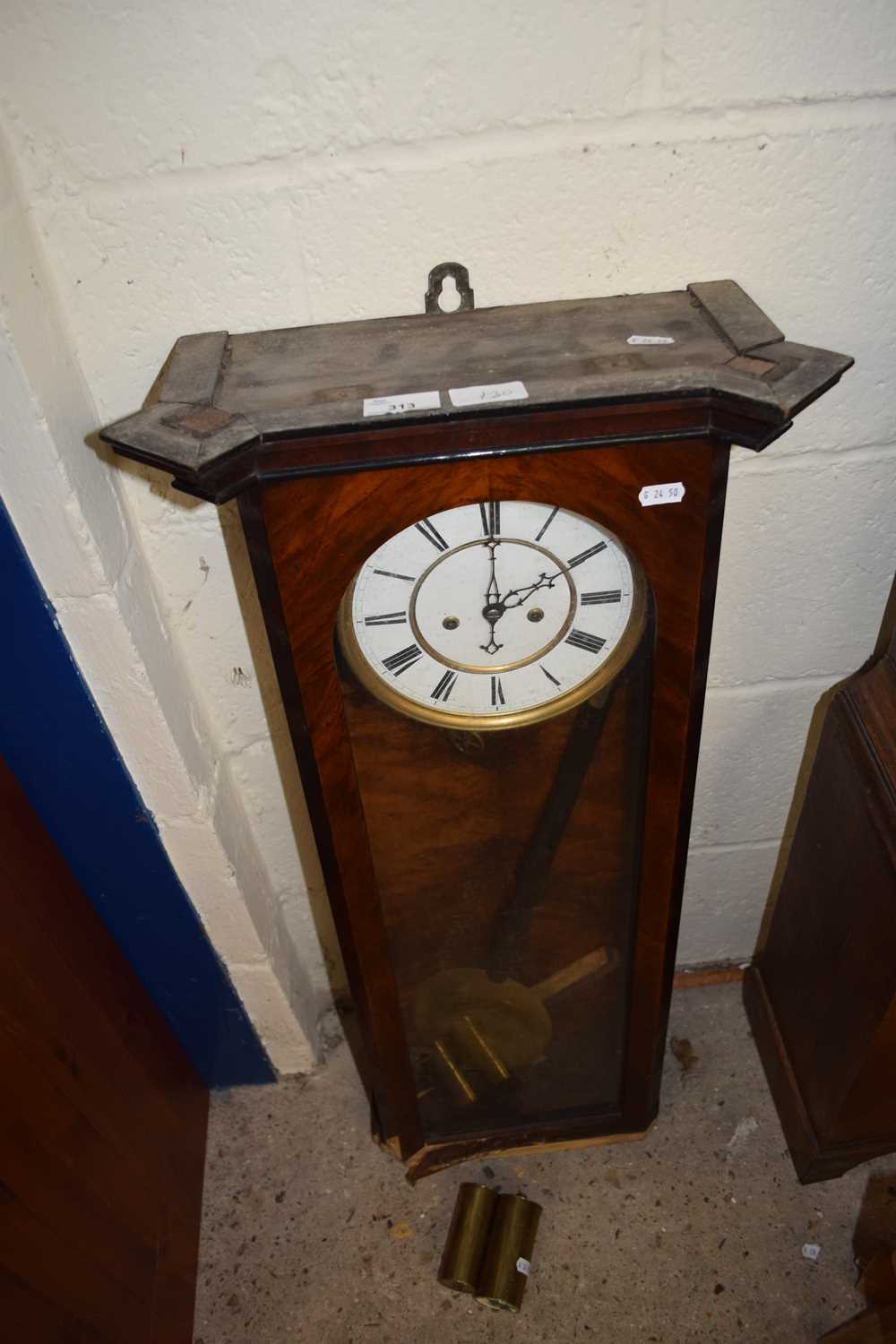 LATE 19TH CENTURY VIENNA STYLE WALL CLOCK (FOR RESTORATION)