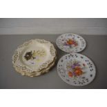 COLLECTION OF FLORAL DECORATED PLATES