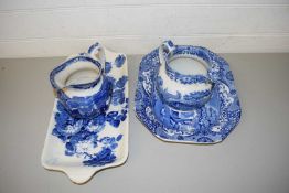 COPELAND SPODE BLUE ITALIAN MEAT PLATE, PLUS OTHER MIXED CERAMICS