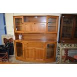 NEW ZEALAND RIMU WOOD LOUNGE DISPLAY CABINET FORMED OF TWO SECTIONS, 170CM WIDE