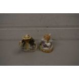 TWO ROYAL DOULTON BRAMBLEY HEDGE FIGURES, 'MR TOADFLAX' AND 'PRIMROSE ENTERTAINS' (2)