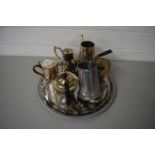 SILVER PLATED TEA WARES, CRUET ITEMS AND OTHERS