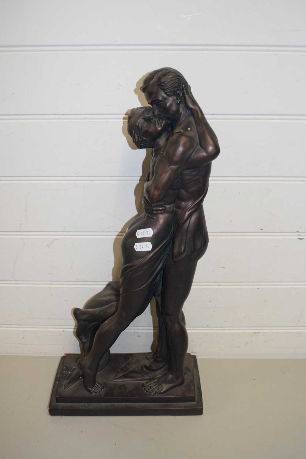 AUSTIN BRONZE EFFECT MODEL OF AN EMBRACING COUPLE