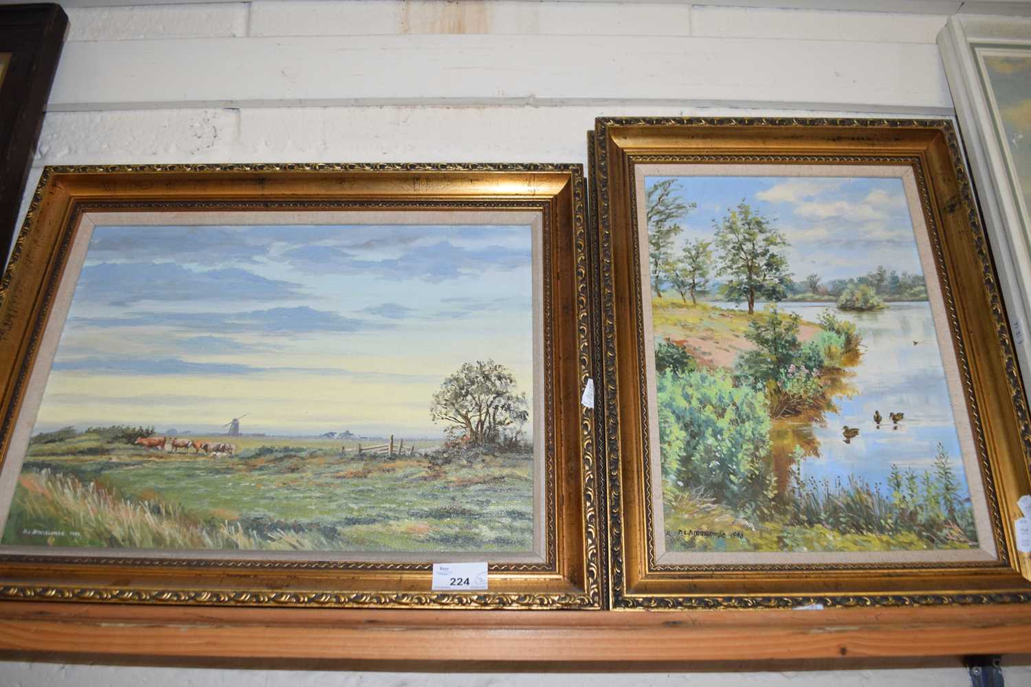 DIANE BRANSCOMBE, TWO STUDIES, 'QUIET CORNER, LENWADE' AND 'EVENING AT HALVERGATE MARSHES'