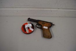 VINTAGE DIANA AIR PISTOL AND BOX OF PELLETS
