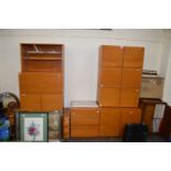 BEAVER & TAPLEY, 1970S RETRO TEAK SUITE OF CUPBOARD AND DRAWER UNITS, (10)