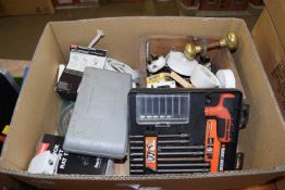 BOX OF TOOLS AND GARAGE CLEARANCE ITEMS