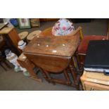 SMALL OVAL OAK DROP LEAF DINING TABLE